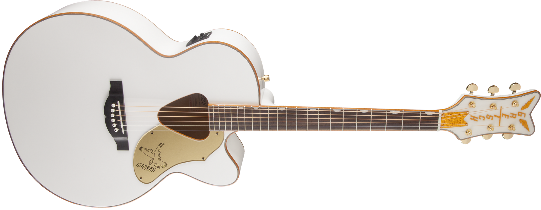 Gretsch G5022CWFE Rancher Falcon Jumbo Cutaway Acoustic-Electric Guitar - White