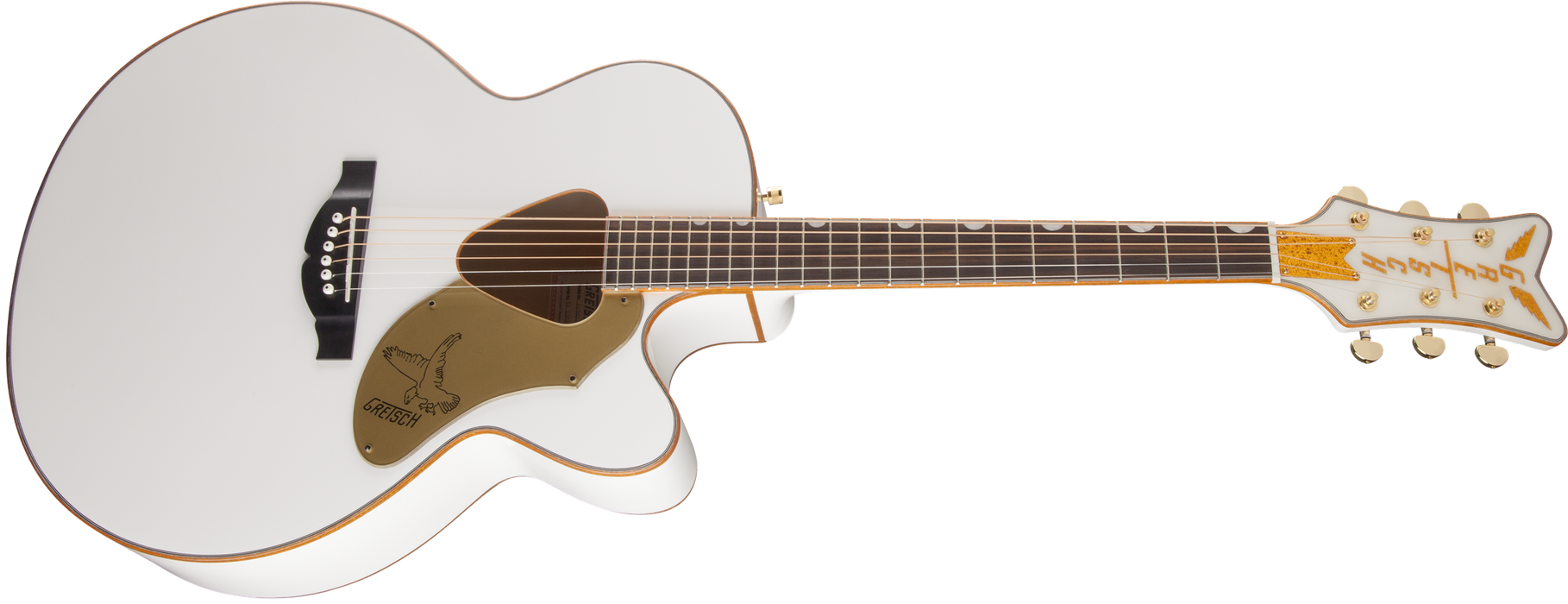 Gretsch G5022CWFE Rancher Falcon Jumbo Cutaway Acoustic-Electric Guitar - White