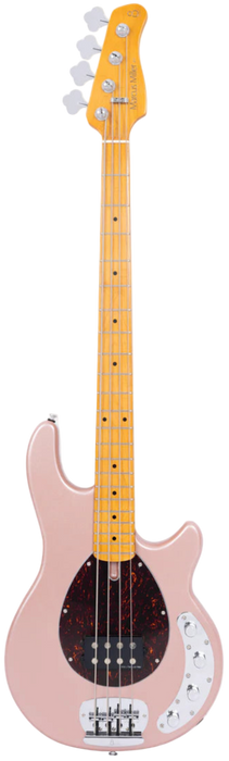 Rose gold electric bass guitar