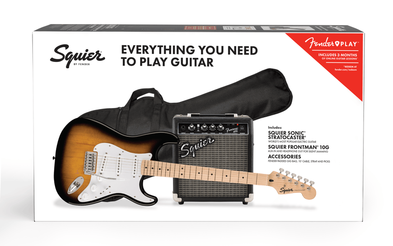 Squier Sonic Series Stratocaster Pack - 2-color Sunburst