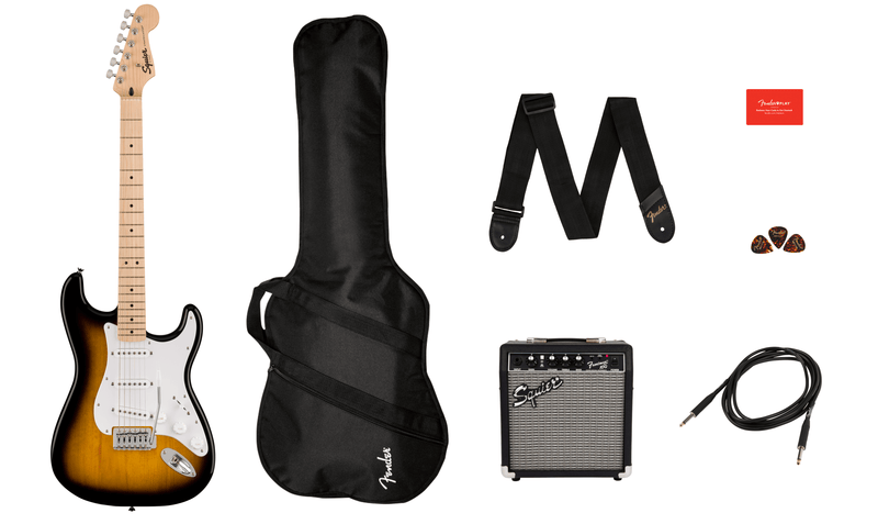 Squier Sonic Series Stratocaster Pack - 2-color Sunburst