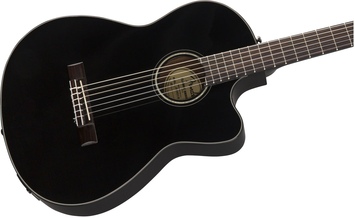 Fender CN-140SCE Nylon (w. case) - Black