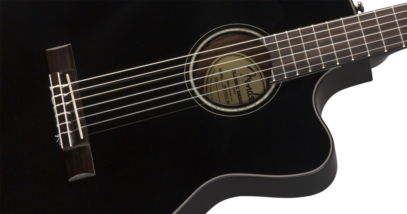 Fender CN-140SCE Nylon (w. case) - Black