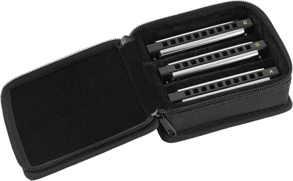 Fender Blues Deluxe Harmonica 3-pack with