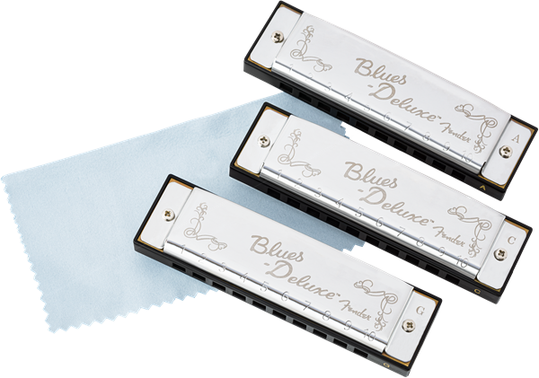 Fender Blues Deluxe Harmonica 3-pack with