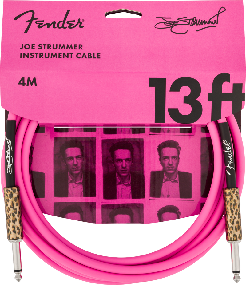 Fender Joe Strummer Instrument Cable - 13 foot - Pink Leopard