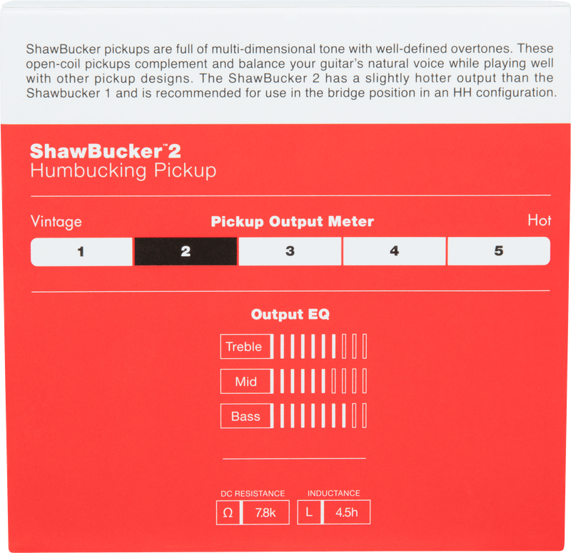 Fender ShawBucker 2 Bridge Humbucker Pickup - Zebra