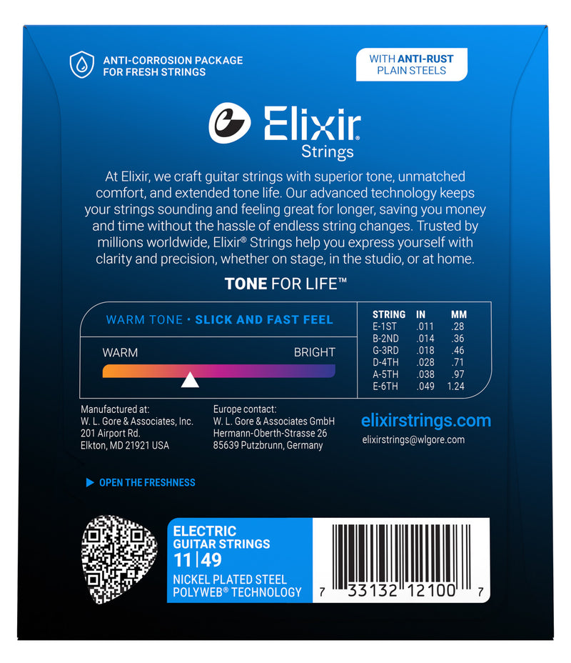 Elixir Polyweb Electric Guitar Strings - .11-.49