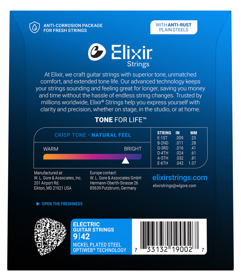 Elixir Optiweb Electric Guitar Strings - .009-.042