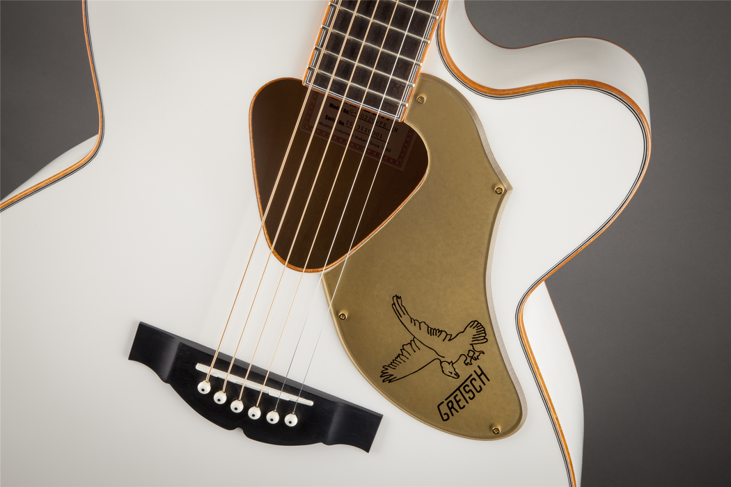 Gretsch G5022CWFE Rancher Falcon Jumbo Cutaway Acoustic-Electric Guitar - White