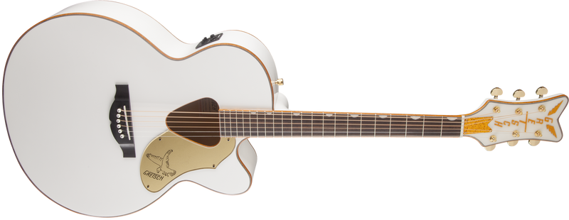 Gretsch G5022CWFE Rancher Falcon Jumbo Cutaway Acoustic-Electric Guitar - White