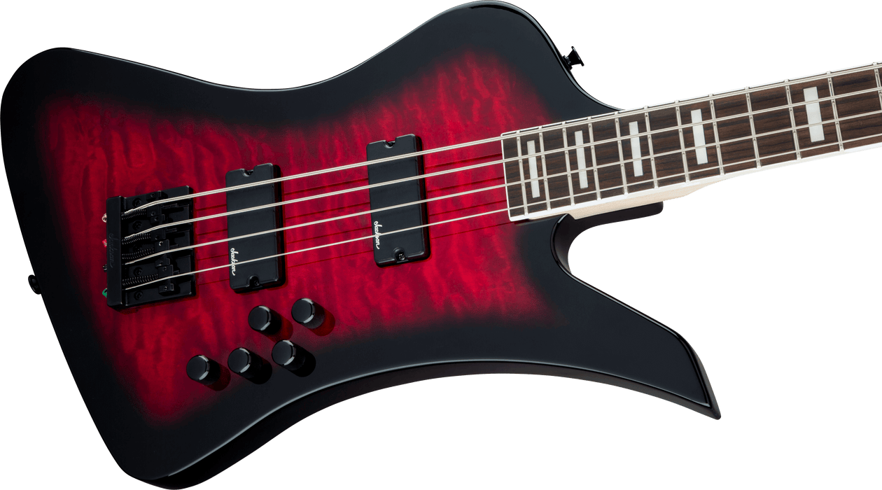 Jackson JS Series Kelly Bird Bass JS3Q - Transparent Red Burst