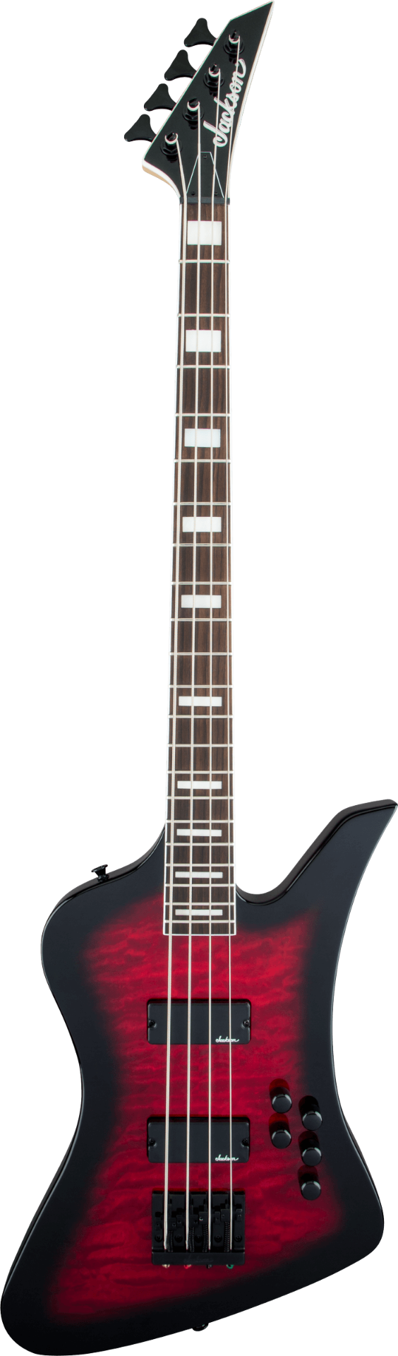 Jackson JS Series Kelly Bird Bass JS3Q - Transparent Red Burst
