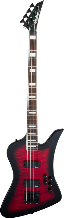 Jackson JS Series Kelly Bird Bass JS3Q - Transparent Red Burst