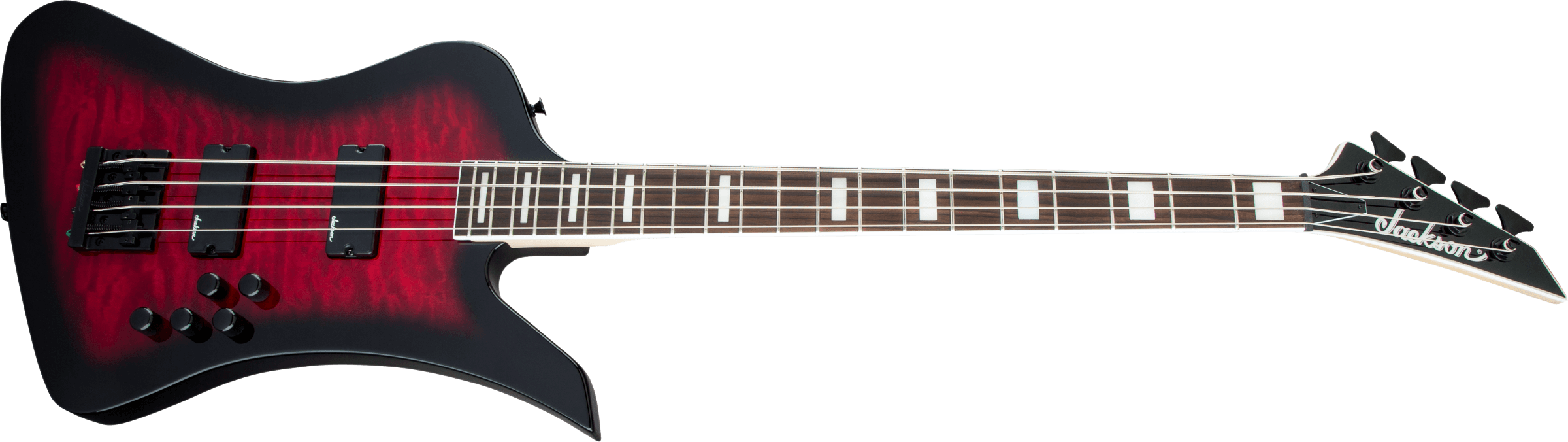 Jackson JS Series Kelly Bird Bass JS3Q - Transparent Red Burst