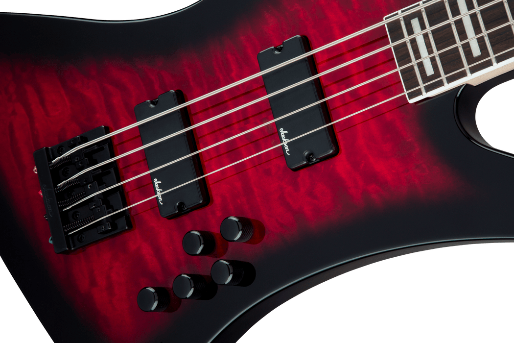 Jackson JS Series Kelly Bird Bass JS3Q - Transparent Red Burst