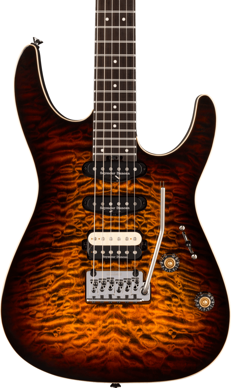 Charvel Pro-Mod Plus Dinky DK24 HSS QM - Amber Tiger Eye