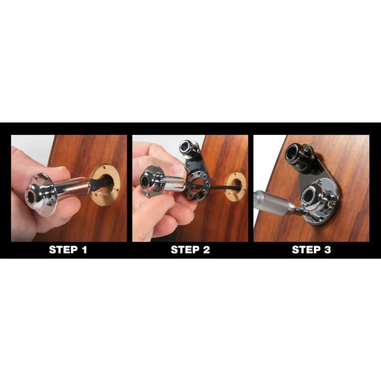MusicNomad Acousti-Lok Strap Lock Adapter for 3 Screw Output Jack/End Pins