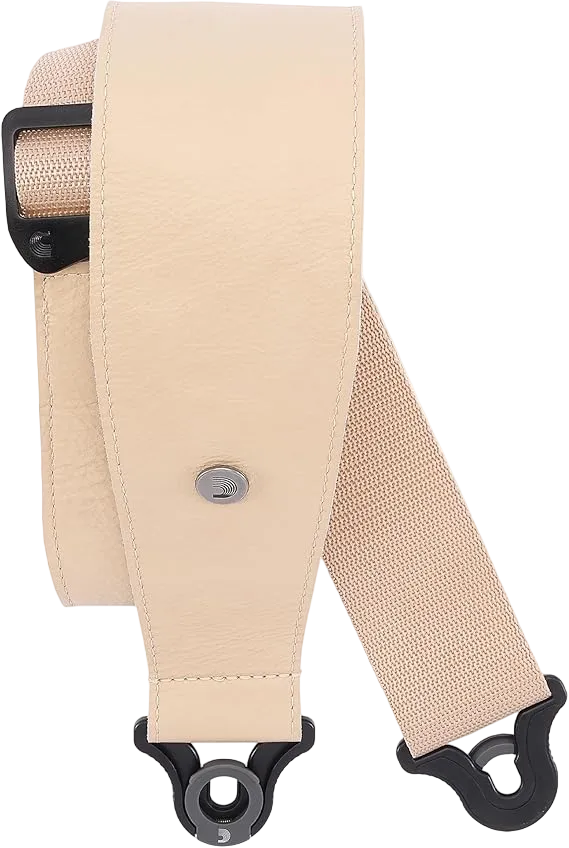 DAddario Comfort Leather Auto Lock Guitar Strap - Tan