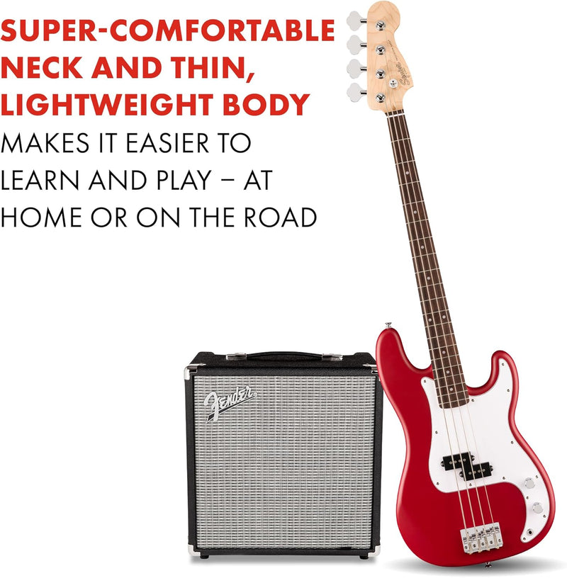 Squier Debut Series Beginner Precision Bass Guitar - Dakota Red