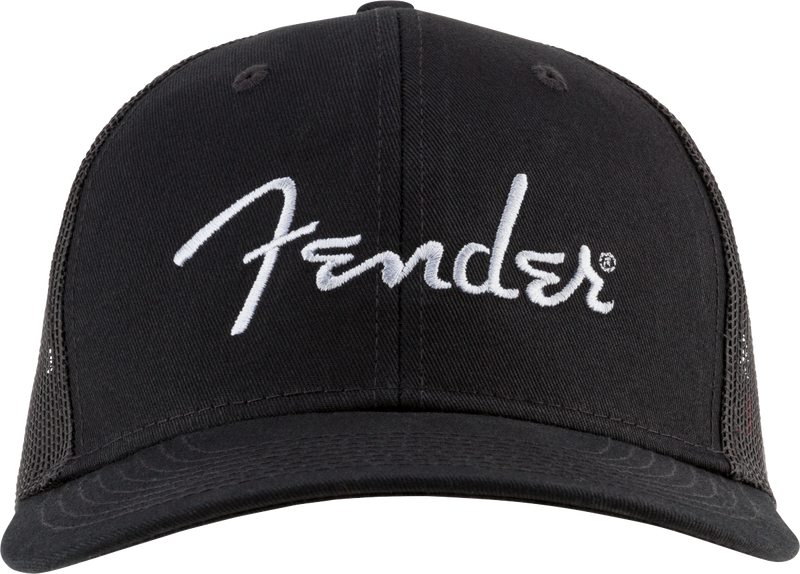 Fender Silver Logo Snapback Hat - Black