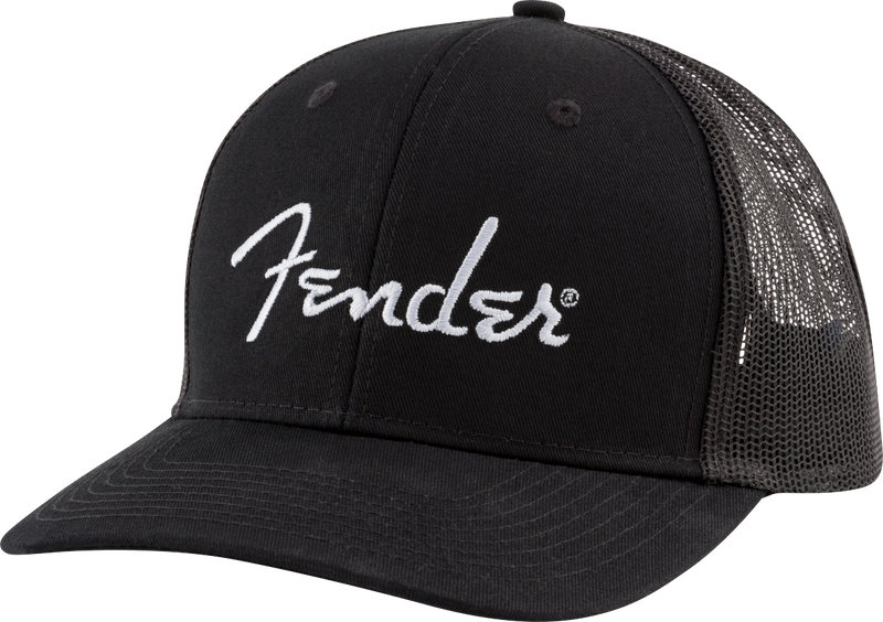 Fender Silver Logo Snapback Hat - Black