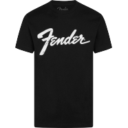 Fender Logo Date Back Black Tee - Medium
