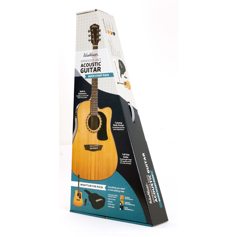 Washburn AD5CEPACK-A Apprentice Dreadnought Acoustic Electric Guitar Pack