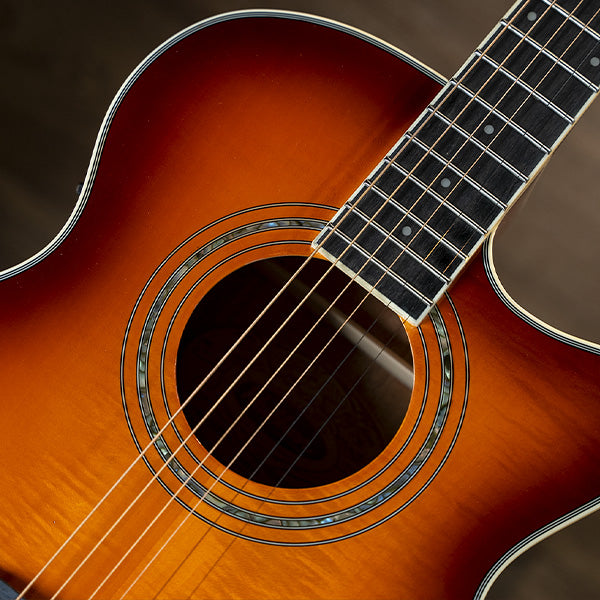 Washburn EA15 Mini Jumbo Cutaway Acoustic Electric - Ice Tea Burst