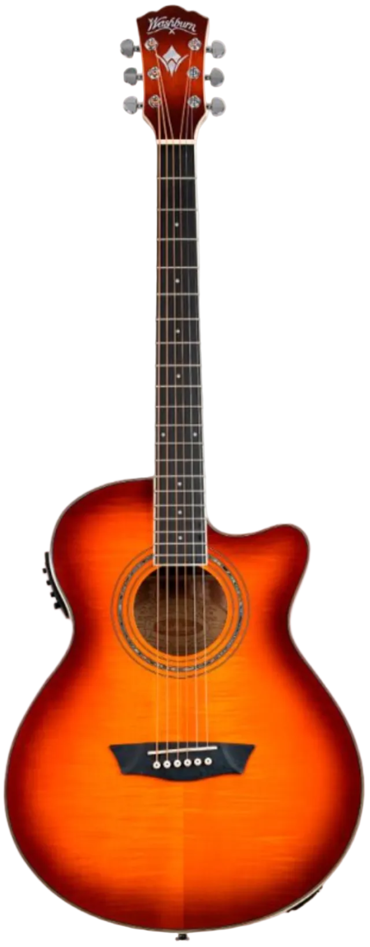 Washburn EA15 Mini Jumbo Cutaway Acoustic Electric - Ice Tea Burst