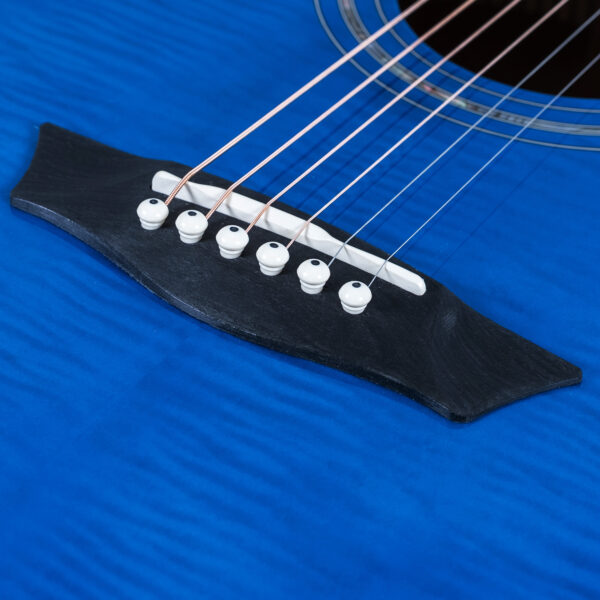 Washburn EA15 Mini Jumbo Cutaway Acoustic Electric - Flame Transparent Blue