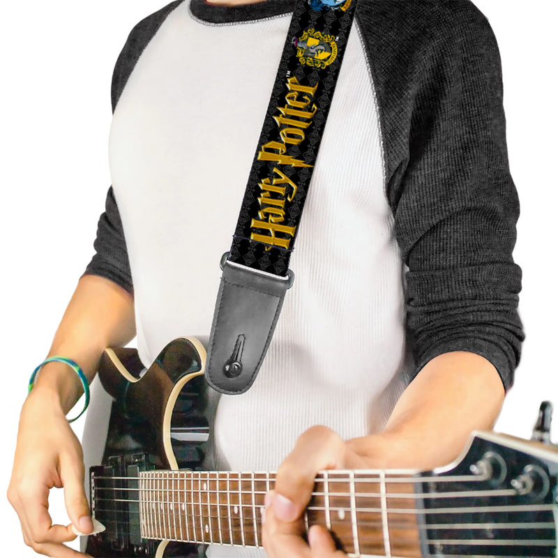 Buckle Down Guitar Strap - HARRY POTTER Coat of Arms Black