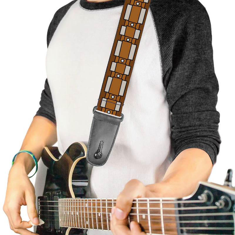 Buckle Down Guitar Strap - Star Wars Chewbacca Bandolier Bounding 2 Browns