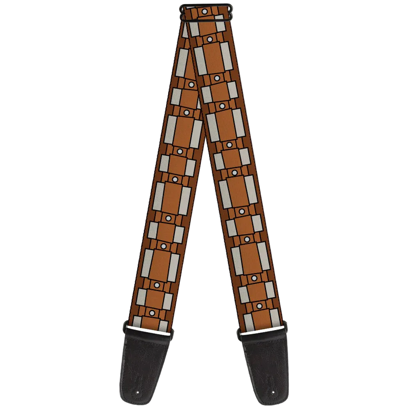 Buckle Down Guitar Strap - Star Wars Chewbacca Bandolier Bounding 2 Browns