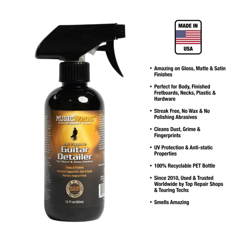 MusicNomad Guitar Detailer for Matte and Gloss Finishes - 12-oz. Bottle