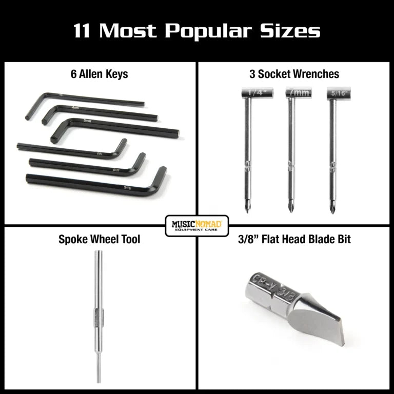 Music Nomad Premium Guitar Tech Truss Rod Wrench Set - 11 pcs.