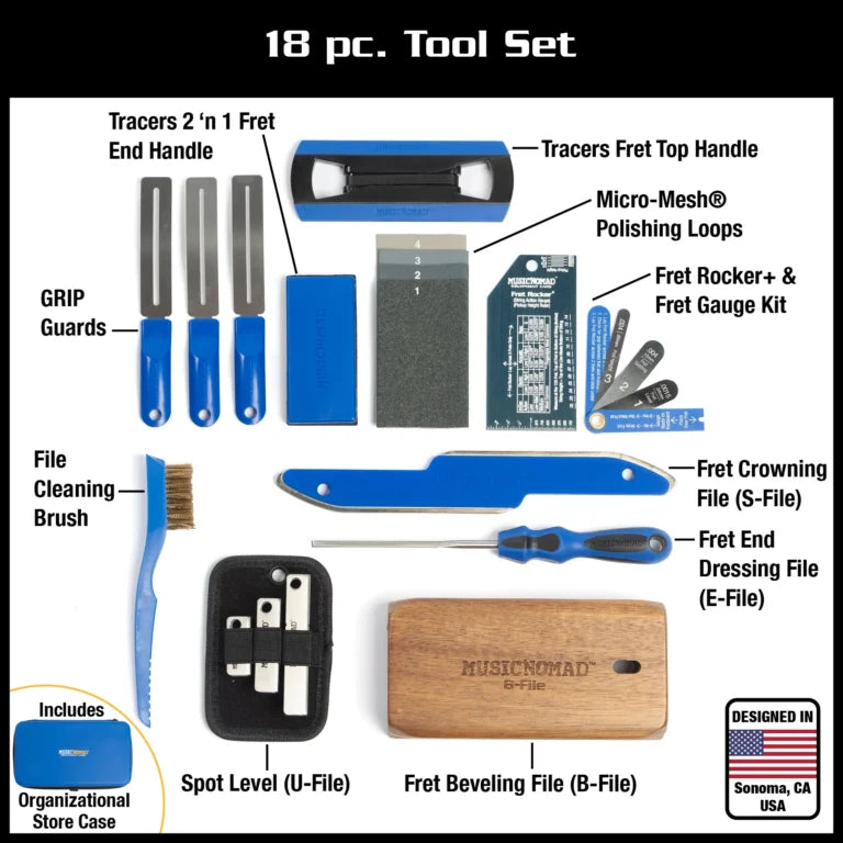Music Nomad Premium Guitar Tech Fret Tool 18-piece Set
