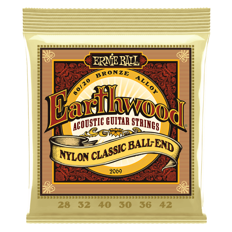Ernie Ball Earthwood 80/20 Bronze Nylon Classic Ball-end Guitar Strings - .028-.042