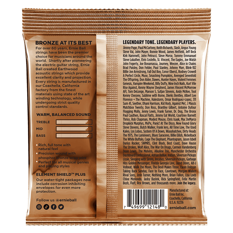 Ernie Ball Strings Earthwood Phosphor Bronze Light