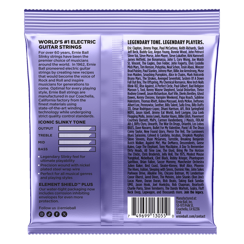 Ernie Ball Silky Slinky Electric Guitar Strings - .0095-.048