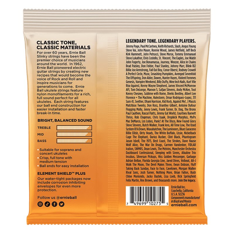 Ernie Ball Strings Ukulele 0.28-0.28 - Clear