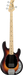 Electric bass guitar with a sunburst finish on a white background