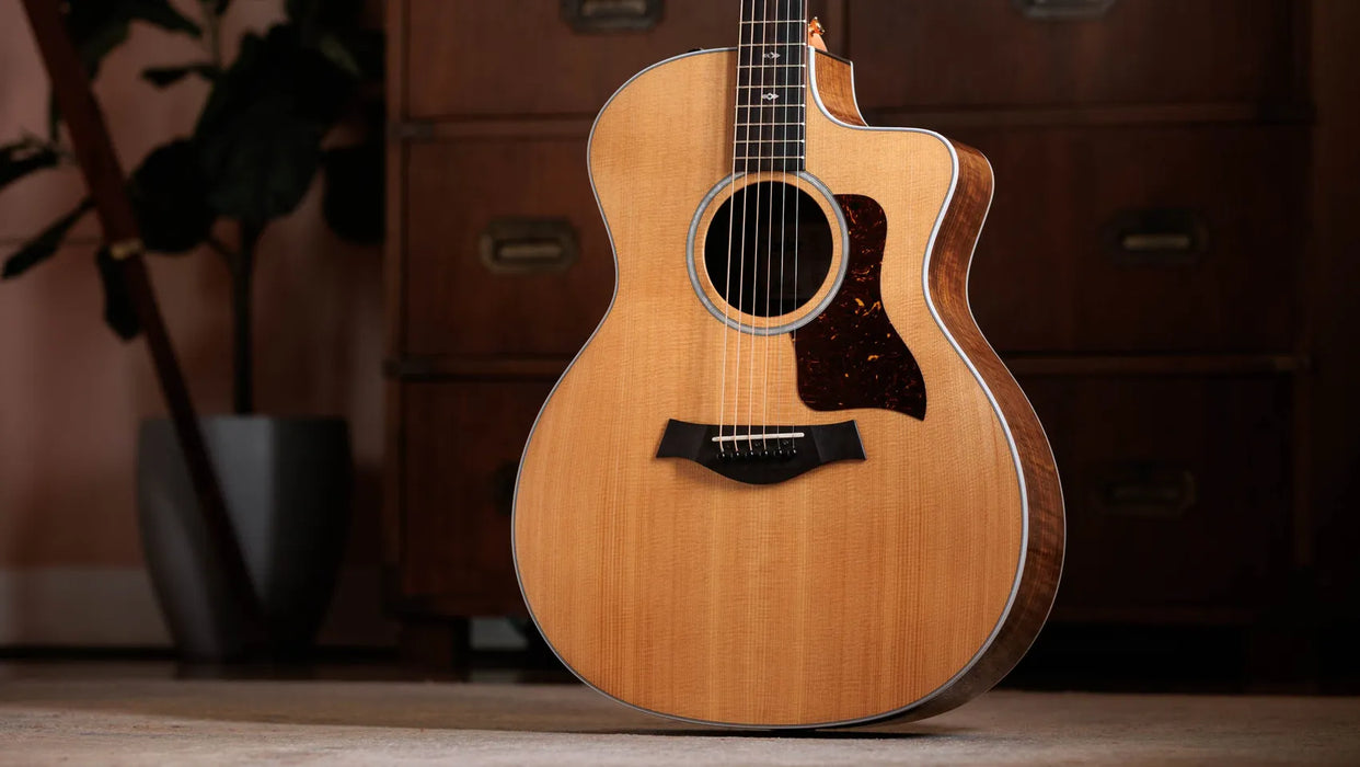 Taylor 214ce DLX Figured Ovangkol Sunset Blvd - Natural