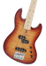 Electric guitar with a sunburst finish on a white background