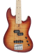 Electric guitar with a sunburst finish on a white background