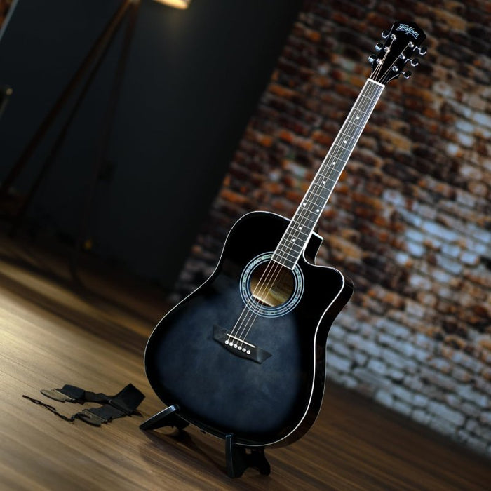 Washburn WA90CETBBPACK Learn & Play Pack - Transparent Black Burst