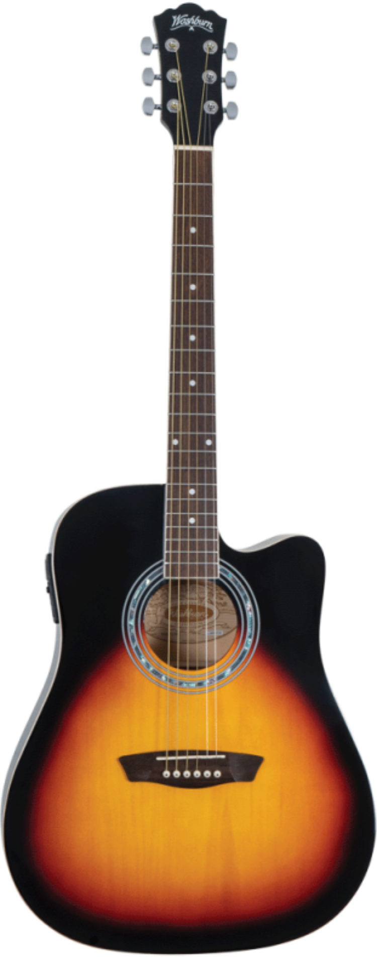 Washburn WA90CEVSB Dreadnought Acoustic Electric - Tobacco Burst