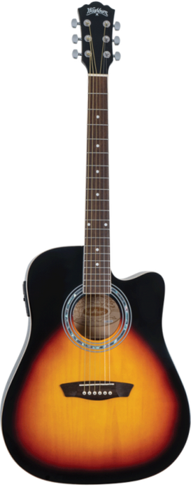 Washburn WA90CEVSB Dreadnought Acoustic Electric - Tobacco Burst