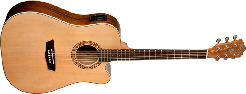 Washburn D7SCE Dreadnought Acoustic Electric Guitar - Natural