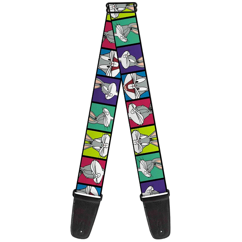 Buckle Down Guitar Strap - Bugs Bunny Expressions